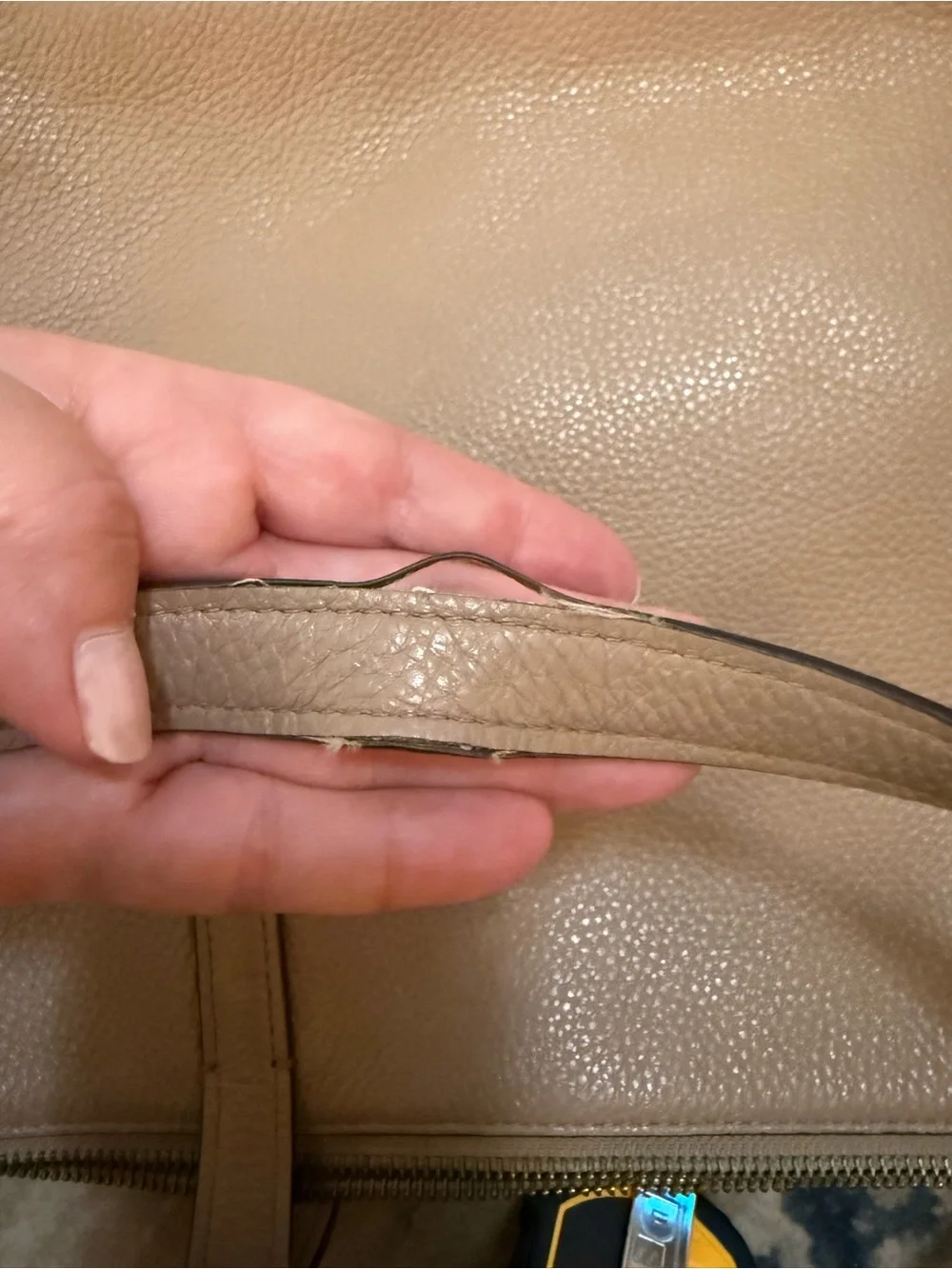 Coach Pebbled Leather Tote in Taupe Gray